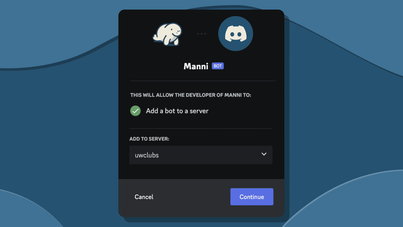 Discord Invite of Manni Bot